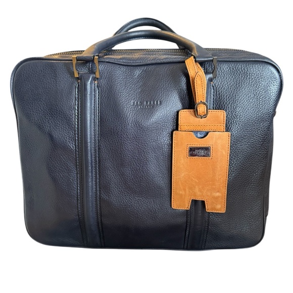 Ted Baker London genuine leather t laptop/ document briefcase black colour - Picture 1 of 13